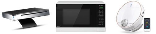 Blu-Ray player, microwave oven and robovac vacuum cleaner